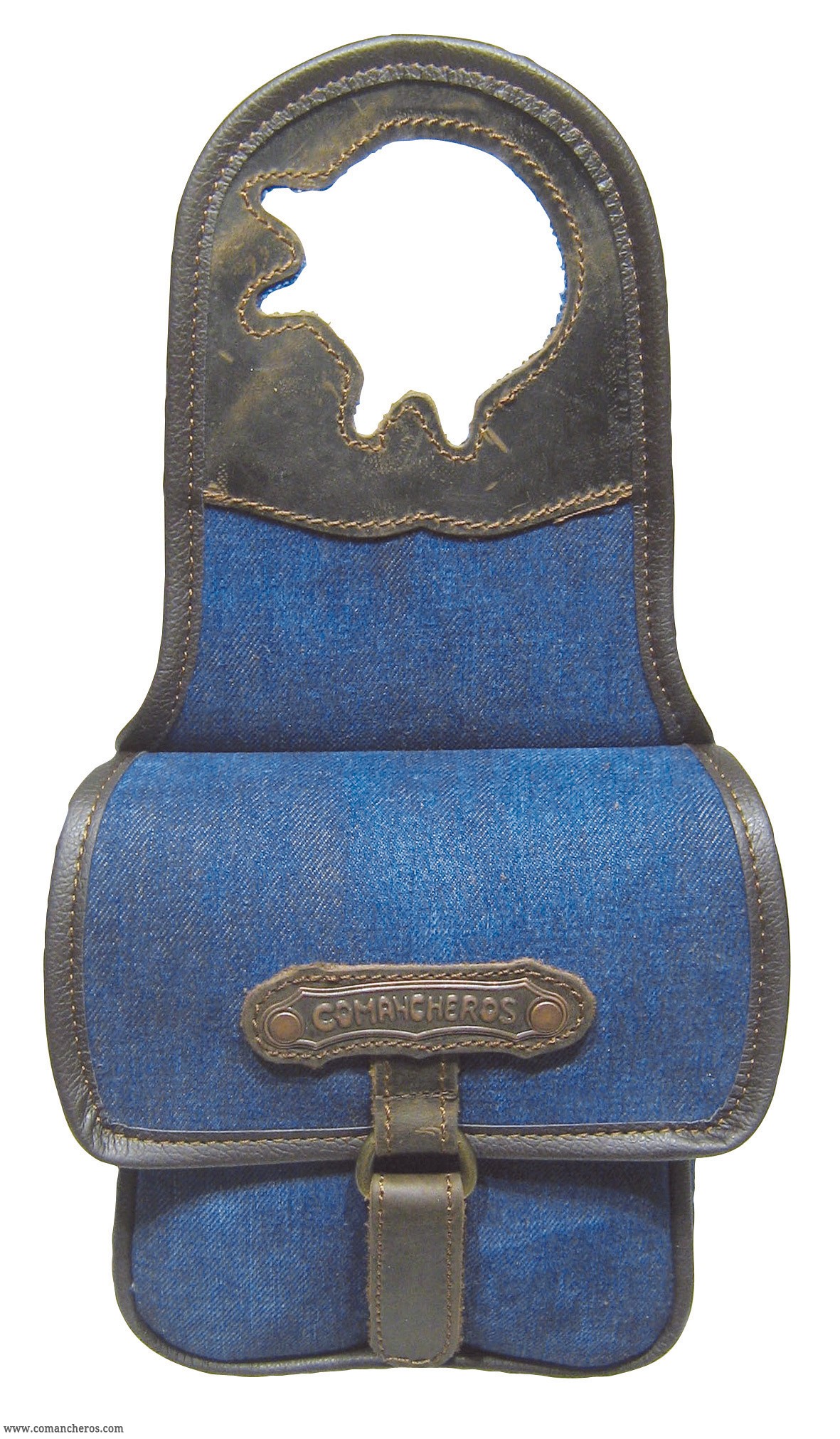 Very small Horne bag Comancheros, for Western saddle, made from Denim Waterproof and Leather