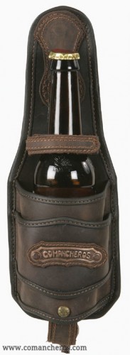 Bottle holder for saddle and belt made waterprrof leather 