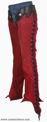 Red and cheap black chaps