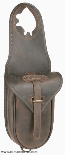 Western leather saddle bag with quick release