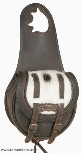 Pommel bag with cowhide