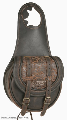 Western pommel bag with double buckle