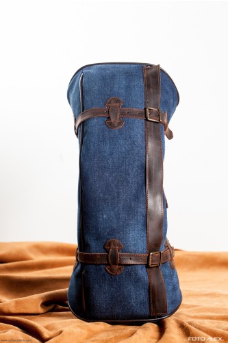 Banana saddlebag in denim with profiling