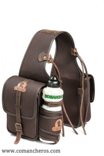 Rear saddlebag in nylon with bottle holder