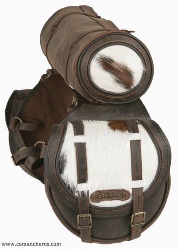 Medium saddlebag in leather and calf hair