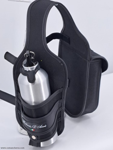 English saddlebag with water bottle