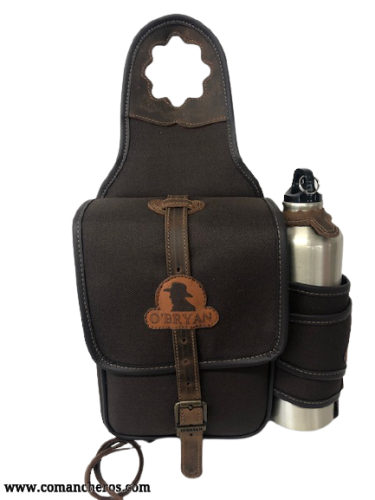 Nylon pommel bag with bottle holder