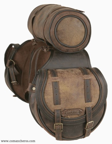 Saddlebags with western flap and roll