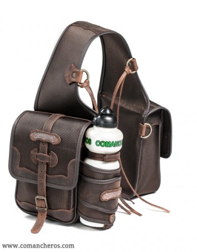 Small saddlebag with bottle holder