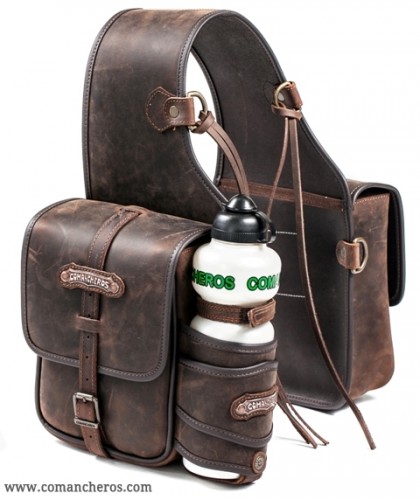 Small rear leather saddlebag