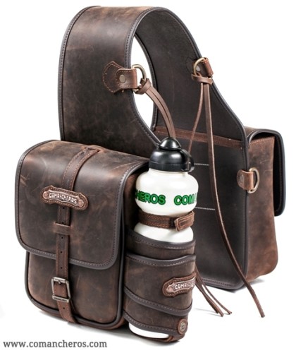 Small rear leather saddlebag
