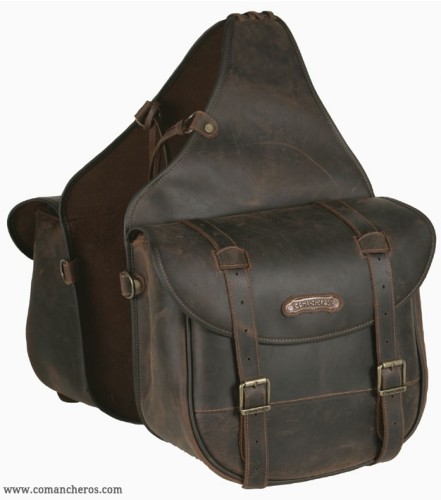 Large rear saddlebags in leather