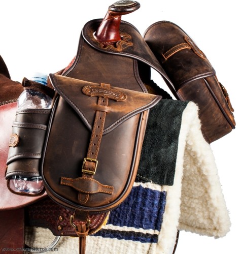 Double saddlebag with bottle holder