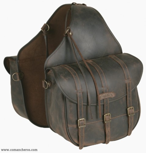 Large rear saddlebags with three straps