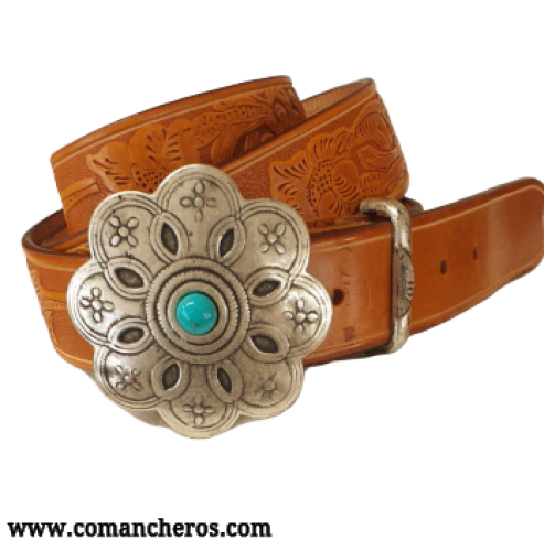 Leather Belt Flower Buckle CT23