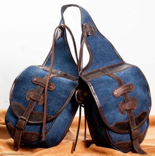 Rear saddlebags in denim