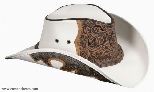Floral leather Country hat