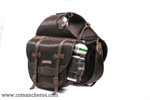 Large saddlebag with bottle holder