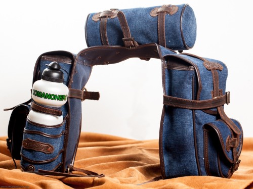 Trekking saddlebags in denim