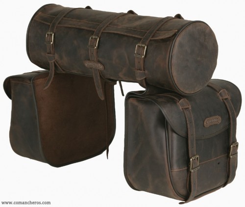 Large rear saddlebags with roll
