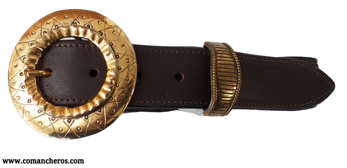 Belt With Gold Round Buckle CT56