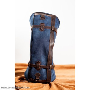 Banana saddlebag in denim and leather