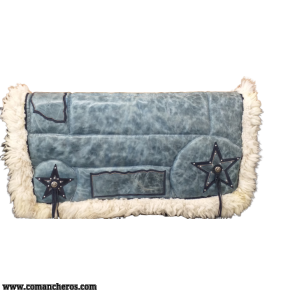 Blue Leather Saddle Pad