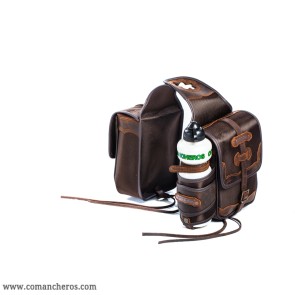 Double pommel bag with bottle holder