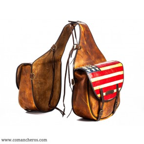 Exclusive rear saddlebags with the flag of 'Old America'