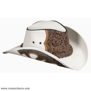 Floral leather Country hat