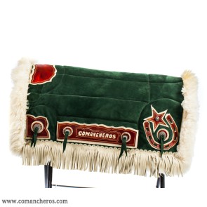 Green suede saddle pad