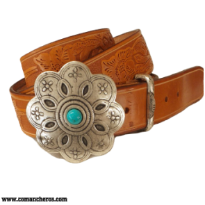 Leather Belt Flower Buckle CT23