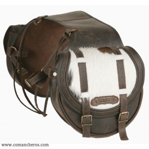 Mid-sized rear saddlebags with cowhide