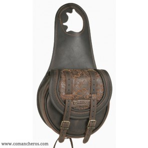 Western pommel bag with double buckle